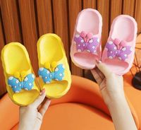 Candy Color Soft PVC Girls Fashion Flower Slip On Kids Slippers Summer Butterfly Sandals