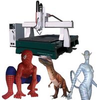 CNC 3d foam cutting machine with rotary and large scanner to make 3d statue sculptures