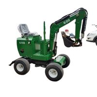 Gasoline/diesel engine multifunctional compact mini ATV trailed backhoe loader 4x4 tractor backhoe for sale