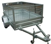 Factory made galvanized 6x4 inch box trailer CT0080X with cage