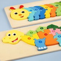 2021 Amazon Hot Sale High Quality Dinosaur Puzzle 3d Shapes diy Custom Puzzles Natural Wooden Animal Puzzles for Kids