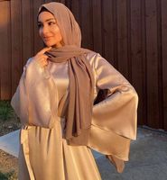 Abaya Muslim Gown Long Sleeve Ramadan Gown Clothing Elegant Fashionable Satin Formal Turkish Islamic Clothing Khimar Jilbabs