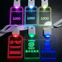 Factory OEM laser engraving LOGO custom shape colorful luminous acrylic ID card holder LED lanyard