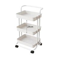 Kitchen Office Plastic Basket 3-Tier Storage Organizer Rack Storage Rack Trolley Storage Basket