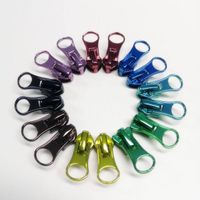 Exquisite rainbow color metal zipper slider custom zipper puller creative pattern zipper puller nylon zipper puller