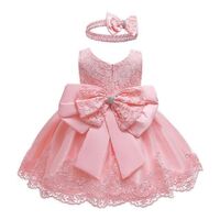 Bow Knot Flower Dress Lace Pageant Party Wedding Flower Girl Tutu