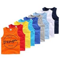 Sweat-absorbing solid color children's vest 100% cotton casual bottoming sleeveless top yellow blue summer children's vest