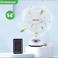 14 Inch 9 Speed ​​6V Rechargeable AC/DC Solar Desk Fan with LED Light Rechargeable Desk Fan