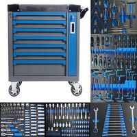 Professional 7 Drawer Tool Box Cabinet with 258 Pieces Tool Set