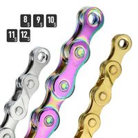 Bike Parts 8 9 10 11 12 Shifting Chain For Road Mountain Bike Flat Hollow 116 126 Link Silver Gold Rainbow MTB Bike Chain