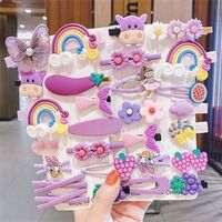 3/6/14pcs set with card holder blue hair clips wholesale custom girl baby hair accessories set hair accessories clips