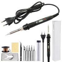 80W Soldering Iron Adjustable Temperature LCD Digital Display 110V 220V Soldering Iron Tip Repair Rework Tool Kit