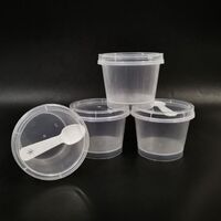 7oz Custom Disposable PP Plastic Clear Freezer Cups with Lids and Spoons for Yogurt Ice Cream Cupcake Containers