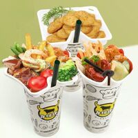Steak Cup Creative Fried Chicken Cup Disposable Plastic Snack Tray Plastic Cup Holder