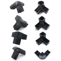 Aluminum 90 degree 25*25 round corner connector 3 way PVC plastic material square corner connector
