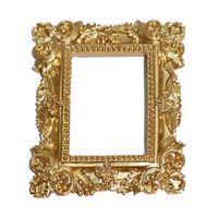 Golden Small Photo Rectangular Photo Frame Ornament European Retro Resin Photo Frame Creative Decorative Frame