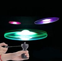 Novelty Bulk Toys Spinning Top Toys with Light Bounce Top with Gyroscope Favor LED Light Up Plastic Frisbee Toys