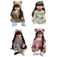 DNG 48cm Newborn Full Silicone Babe Realistic Munecas Reborn Toddler Silicone Baby Doll Girl Sale Black Hair