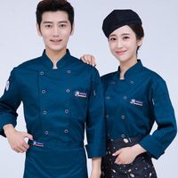 Customized professional long-sleeved restaurant kitchen cooking chef uniform waiter overalls chef uniform uniform