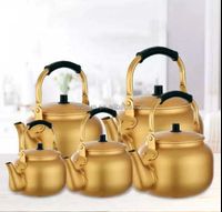 Yellow aluminum teapot light boiling kettle Korean rice pot household gas kettle warm kettle golden kettle gold