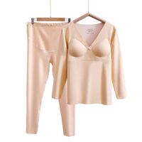 Maternity Nursing Pajamas Set Breastfeeding Thermal Underwear Set Jacket and Pants Set Maternity Button M-2XL