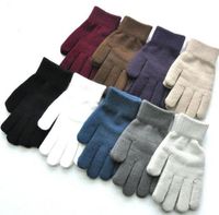 Wholesale Ladies Men Winter Gloves Warm Acrylic Thick Knitted Wool Gloves