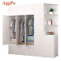 Folding Portable Wardrobe for Hanging Clothes Combined Wardrobe Modular Cabinet Storage Organizer