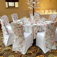 Wholesale Beautiful Rose Embroidery Organza Flower Chair Belt Wedding Hotel Restaurant Christmas Decoration