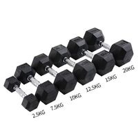 Wholesale Hexagonal Dumbbell Rubber Hexagonal Dumbbell Kg and Lbs from 2.5-100 lbs