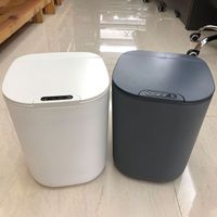 White Gray 16L Portable Kitchen Smart Sensor Trash Can Trash Can Toilet Smart Trash Bathroom Smart Trash Can Automatic