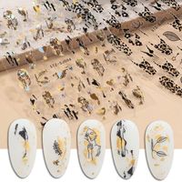 Factory Price Nail Decoration 2D Rose Gold Black Art Nail Stickers Nail Decals