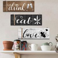 Amazon Hot Wall Decoration Kitchen Dining Room Wall Decoration Festival House Plate Custom Wooden Hanging Decoration