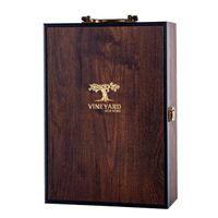 Luxury Wooden Gift Packaging Wooden 2 Bottles Wine Box Wooden Wine Gift Box with Wine Accessories