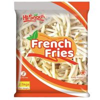 High-quality frozen French fries 3/8 with seasonal fresh potatoes, certified by BRC, HACCP, KOSHER, HAHAL.