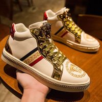 Men Wholesale New Walking Shoes 2022 Microfiber Classic High Top Sneakers Fashion Comfortable High Top Luxury Casual Shoes