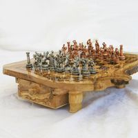 Tunisian Olive Wood Board Wooden Chess Game