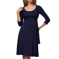 Hot Fashion Maternity Dress Ladies Round Neck Maternity Dress Breastfeeding Dress Women's Dress