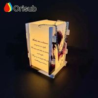 Personalized Acrylic Blank Sublimation LED Lantern Sign with Candle and Chain