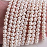 Zhuji Factory Natural Freshwater Pearl Chain White Pink Purple High Grade Flawless Round Akoya Pearl Chain Wholesale Jewelry 2-12mm