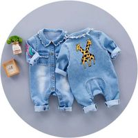 Bulk buy baby clothes baby cute long sleeve denim blank jumpsuit from China