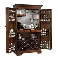 Bar cabinet wine rack with flat storage table for teak wood 37.4x19.7x70.9 inches home bar and wine cabinet furniture