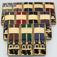 Wholesale custom black elastic 3 clip men wedding suspenders