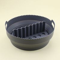 Heat Resistant Foldable Silicone Air Fryer Liner with Divider Silicone Microwave Baking Pan Silicone Baking Pan