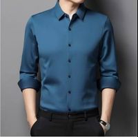 Long Sleeve Bamboo Stretch Workwear Shirts For Men High Quality Custom Made Men's Casual Dress Shirts Non Iron Business Dress Shirts