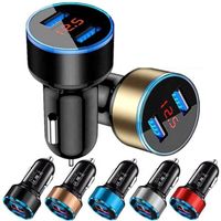 Digital display car charger 3.1a dual USB car charger smart car charger