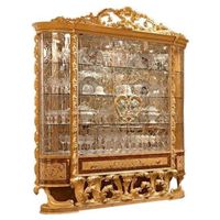 Luxury Living Room Home Furniture Wine Cabinet Wooden Furniture Living Room Glass Wine Cabinet