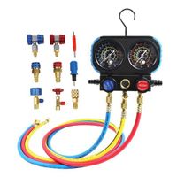 HVAC Gauge Car AC Charging Kit 3 Way Manifold Gauge Cluster for R22/R32//R410a/R134a Air Conditioning Tools and Equipment