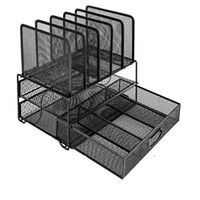 New Design Portable Space Saving Black Metal Mesh Desk File Organizer and Accessories for Paper File File Tray Holder