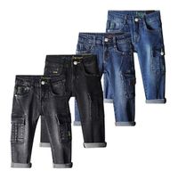 Factory Wholesale Baby Cargo Jeans Boutique Black Jeans Toddler Denim Pants Long Markdown Sale Baby Boy Cargo Jeans Long Pants