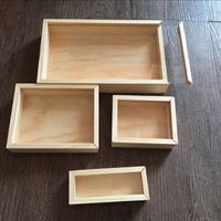 High quality unfinished custom wooden box with acrylic slide